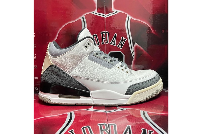 2012年に製作されたエミネムxエア ジョーダン 3の未公開サンプルをチェック eminem slim shady records air michael jordan brand 3 sample pe white elephant print gray fire red official release date info photos price store list buying guide
