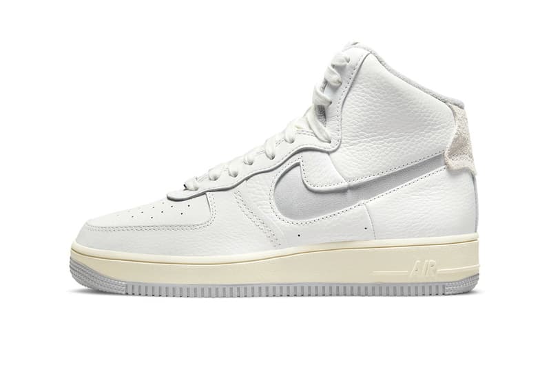 ナイキからアッパーのストラップを排した新作 エアフォース 1 ハイ“Light Smoke Grey” が登場 Nike Air Force 1 Strapless Light Smoke Grey Release sneaker footwear leather suede aged Summit White