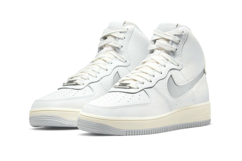 ナイキからアッパーのストラップを排した新作 エアフォース 1 ハイ“Light Smoke Grey” が登場 Nike Air Force 1 Strapless Light Smoke Grey Release sneaker footwear leather suede aged Summit White