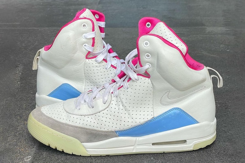 カニエ・ウェストが手掛けたナイキエアイージー 1 のテストサンプルモデルが初公開 nike sportswear kanye west air yeezy 1 wear test sample no strap white pink blue official release date info photos price store list buying guide