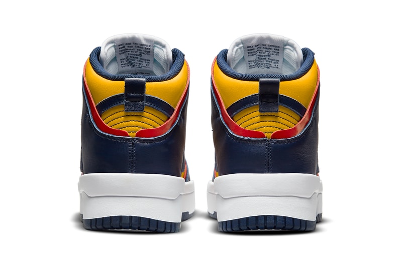 ウィメンズモデル ナイキダンクハイアップに“バーシティメイズ”と“サミットホワイト”が登場 nike sportswear dunk high rebel varsity maize navy Michigan summit white gray DH3718 701 100 official release date info photos price store list buying guide