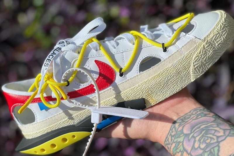 オフホワイト™️xナイキの最新作と噂されるブレーザー ローのディテールをチェック off white nike blazer low white red yellow release info store list buying guide photos price 
