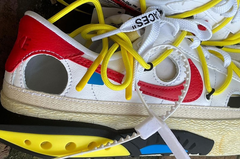 オフホワイト™️xナイキの最新作と噂されるブレーザー ローのディテールをチェック off white nike blazer low white red yellow release info store list buying guide photos price 