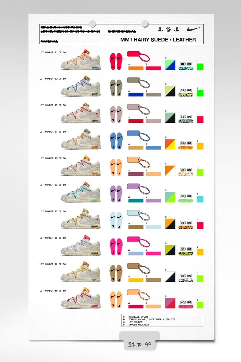 オフホワイト  x ナイキダンクロー “ザ 50” の発売時期などの詳細が国内 SNKRS で公開 Off-White x Nike Dunk Low “THE 50” Collaboration SNKRS Exclusive Access Release 2021