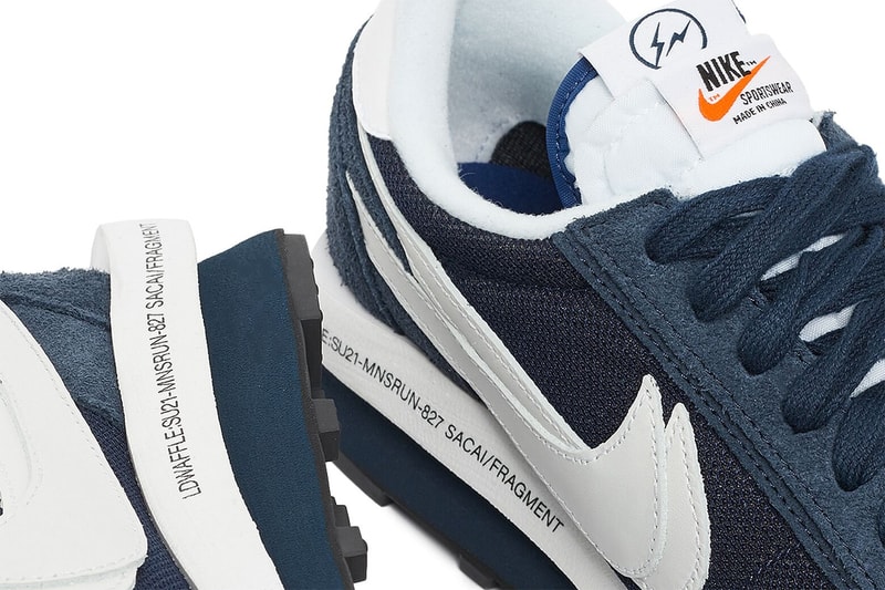 フラグメント デザイン x サカイ x ナイキ のトリプルコラボ LDWaffle のディテールをチェック sacai fragment design nike ldwaffle navy grey white release info store list buying guide photos price DH2684 001 DH2684 400