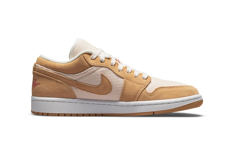 ジョーダンブランドからコーデュロイを配したエアジョーダン1が登場 air michael jordan brand 1 low corduroy tan wheat white red DH7820 700 official release date info photos price store list buying guide