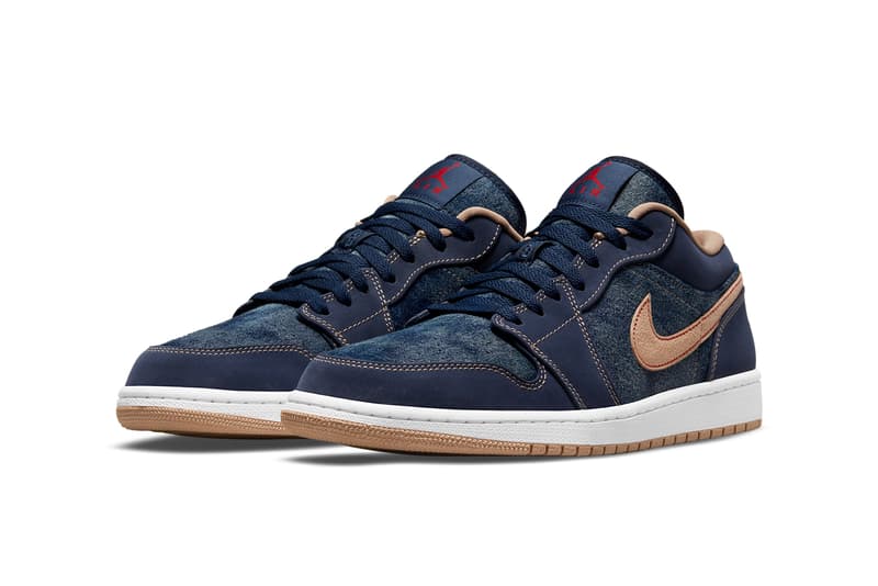 ジョーダン ブランドからデニム仕様のエアジョーダン 1 ロー が登場 air michael jordan brand 1 low denim midnight navy university red white hemp DH1259 400 official release date info photos price store list buying guide