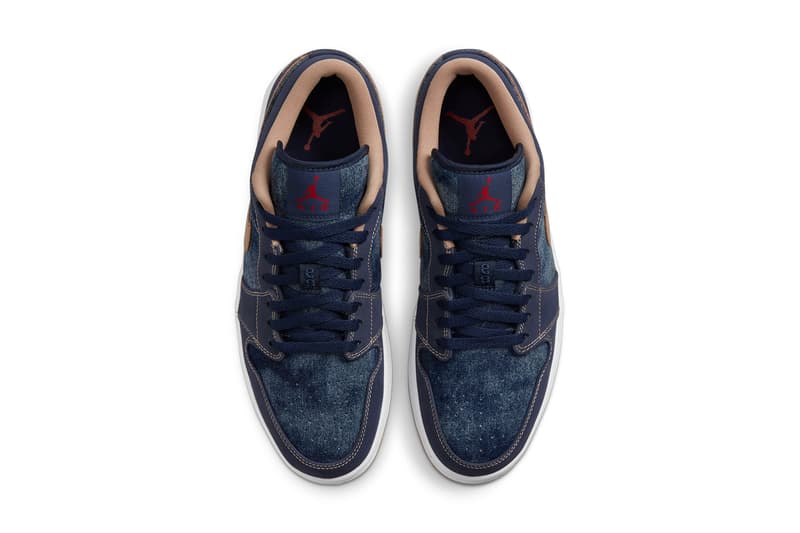 ジョーダン ブランドからデニム仕様のエアジョーダン 1 ロー が登場 air michael jordan brand 1 low denim midnight navy university red white hemp DH1259 400 official release date info photos price store list buying guide