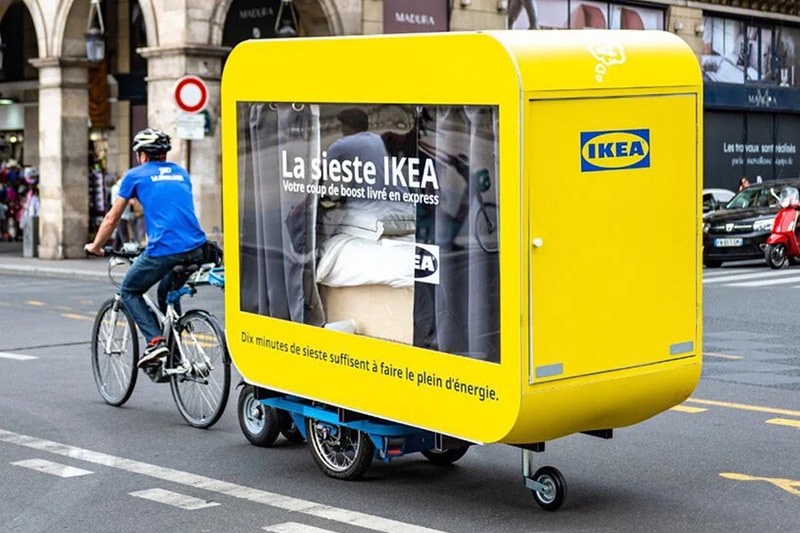 フランスのイケアがパリジャンの昼寝文化を見直すため移動式の睡眠ポッドをローンチ ikea sleeping pods siesta bed france paris afternoon nap electric bike bicycle 