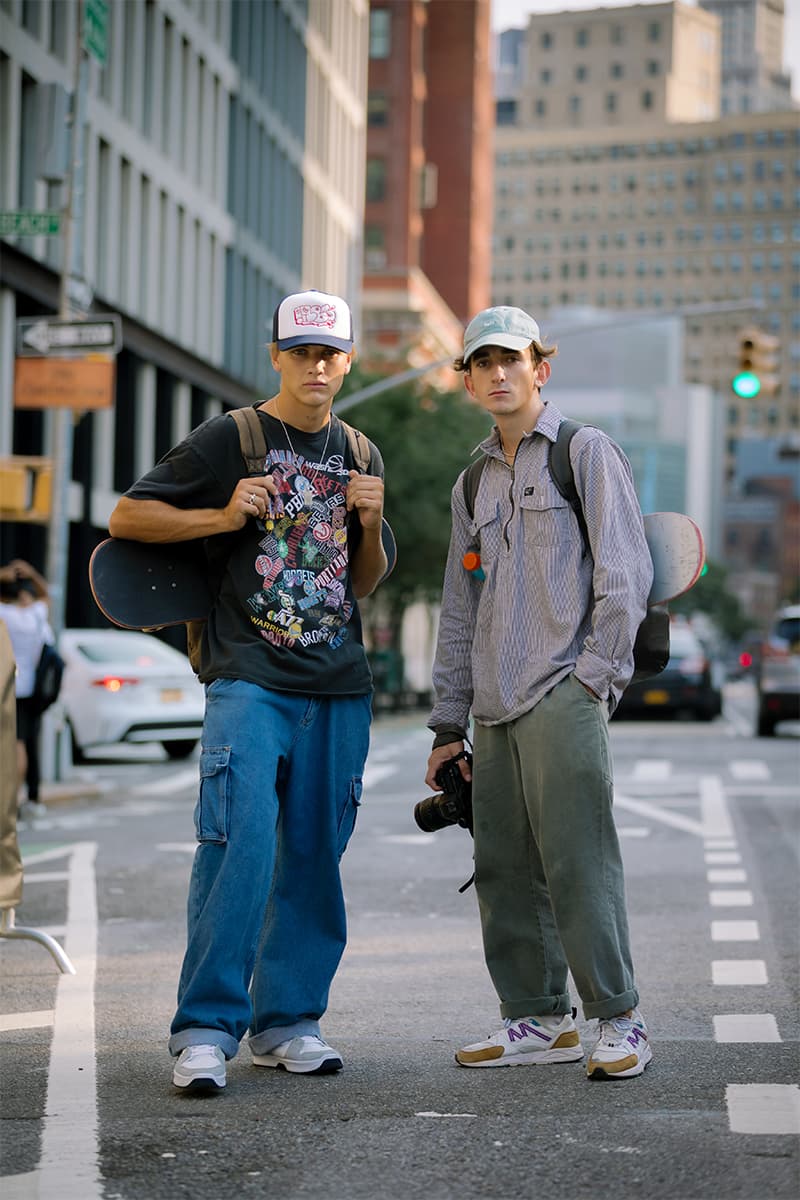 New York Fashion Week SS22 Street Style Looks Audacious Patterns and Vibrant Hues Inform New York Fashion Week SS20 Street Style spring summer 2022 new york city fashion nyc streetstyle moschino monse philip lim peter do prabal gurung nike dunks thom browne peter do proenza schouler