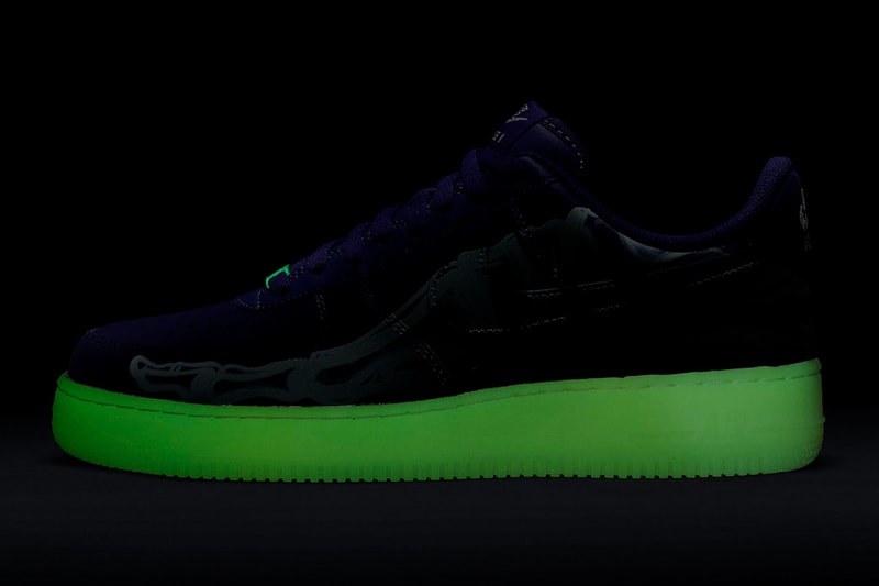 ハロウィンシーズン恒例モデル ナイキエアフォース 1 “スケルトン”に新色 “パープルパンチ”が登場 Nike Air Force 1 Skeleton "Purple Punch" Sneaker