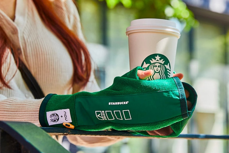韓国のスターバックスがプラスチックカップを再利用したカプセルコレクションを発表 Starbucks Plastic Recycled Merch Release mittens Korea design cushions shoulder bag pouch cup holder grey cream NAU Korea