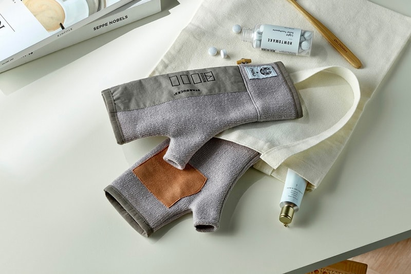 韓国のスターバックスがプラスチックカップを再利用したカプセルコレクションを発表 Starbucks Plastic Recycled Merch Release mittens Korea design cushions shoulder bag pouch cup holder grey cream NAU Korea