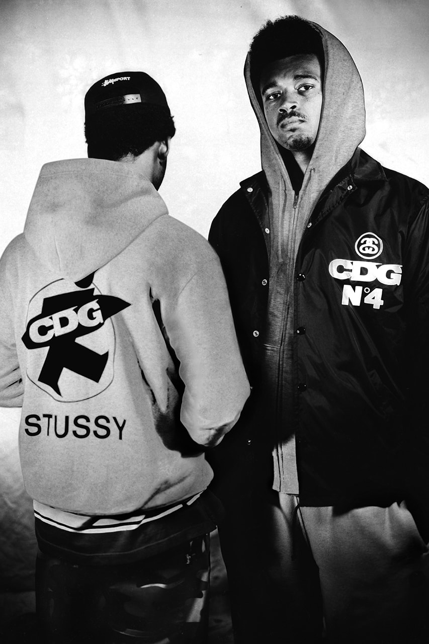 ステューシー x CDGが最新コラボアイテムをリリース コムデギャルソン stussy Comme des Garçons coach jacket grey hoodie black white t shirt fall 2021 dover street market