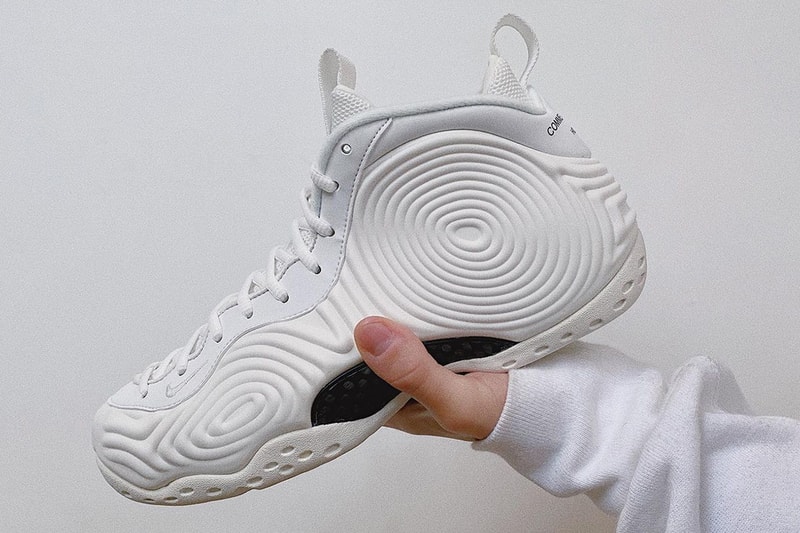 コムデギャルソン x ナイキ フォームポジット 近日発売が見込まれる COMME des GARÇONS Homme Plus x Nike Air Foamposite One にクローズアップ comme des garcon cdg nike air foamposite one white release info date store list buying guide photos price