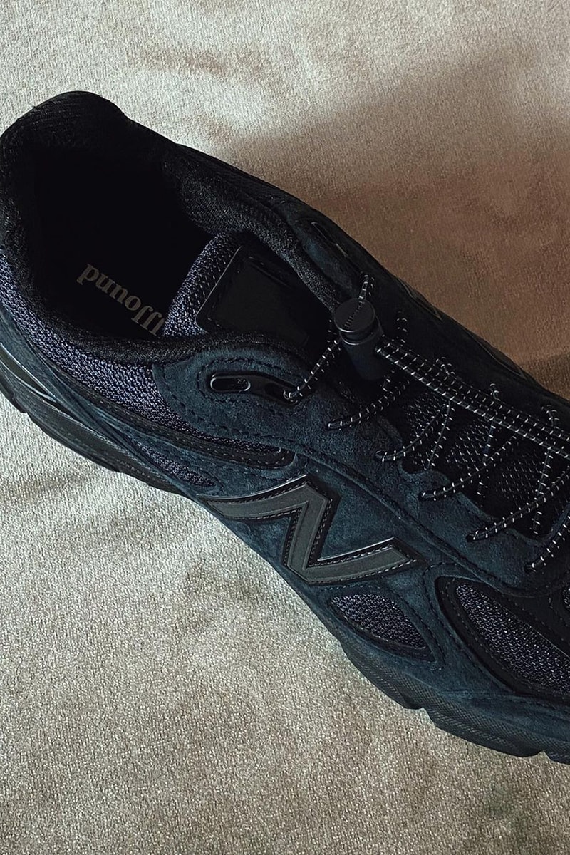 ジョウンドとニューバランスの最新コラボ990v4のディテール画像が到着 jjjjound new balance 990v4 navy black release info date store list buying guide photos price