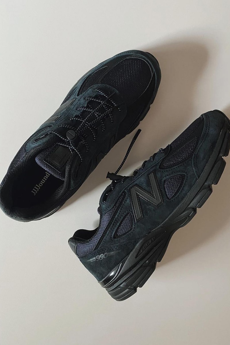 ジョウンドとニューバランスの最新コラボ990v4のディテール画像が到着 jjjjound new balance 990v4 navy black release info date store list buying guide photos price 
