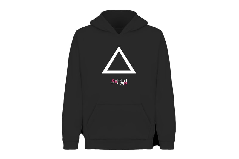 ネットフリックス Netflix が自社 EC サイトで『イカゲーム』のアパレルを発売 Squid Game Icons numbers graphics title logos games white black double needle stitching polyester cotton direct to garment print merchandise t shirt hoodie release info