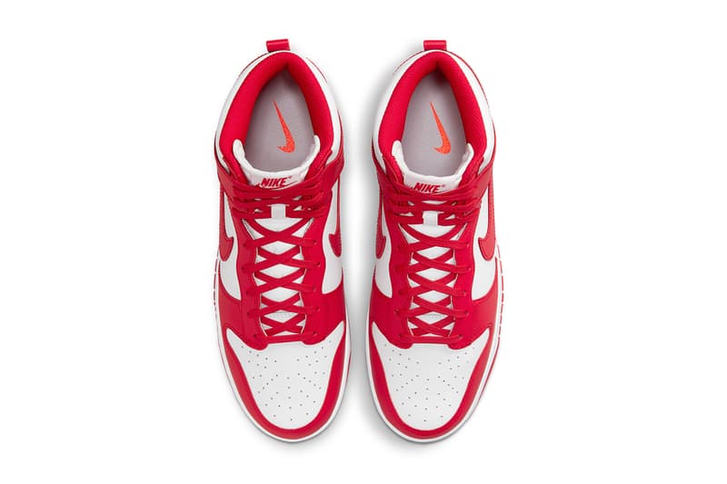 ナイキからセント・ジョーンズ大学カラーを配した新作 ダンクハイが登場 nike dunk high university red white DD1399 106 release date info store list buying guide photos price 