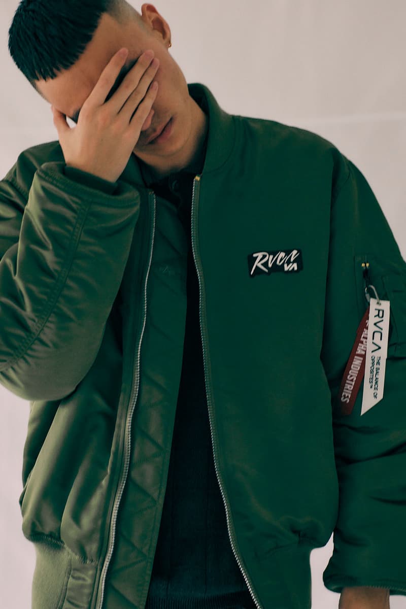 ルーカ x アルファ インダストリーズによるスペシャルなコラボ MA-1 が登場 RVCA x Alpha Industries collab MA-1 Jacket release info