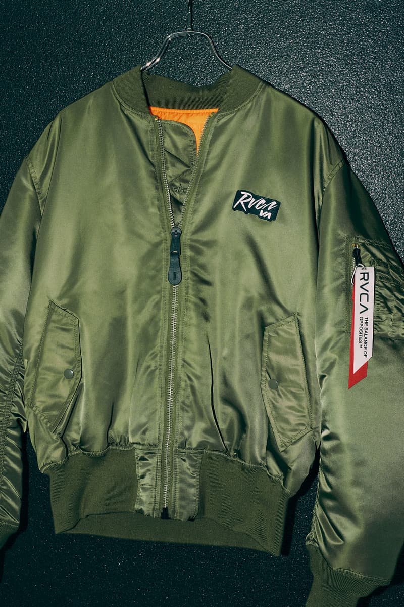 ルーカ x アルファ インダストリーズによるスペシャルなコラボ MA-1 が登場 RVCA x Alpha Industries collab MA-1 Jacket release info