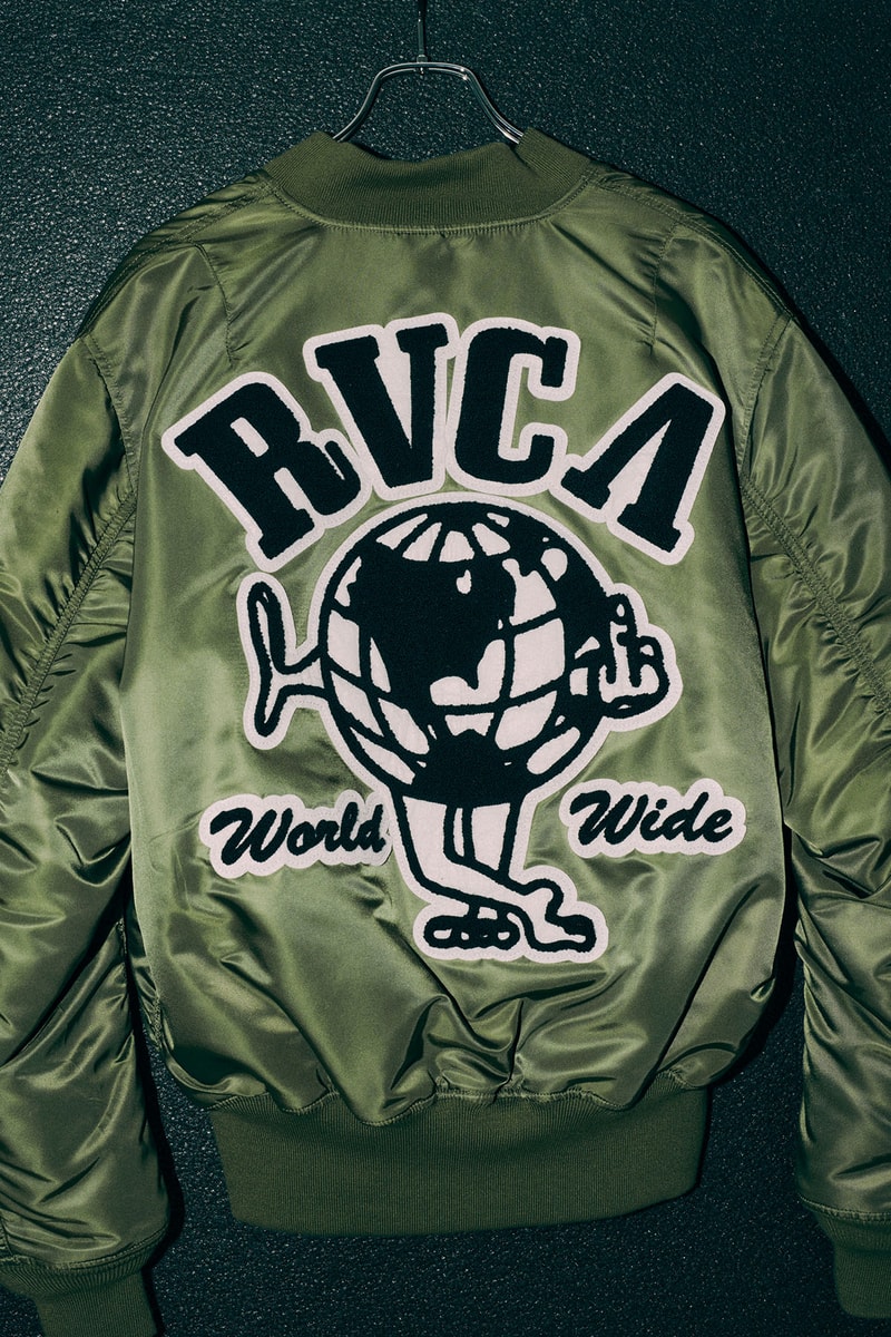 ルーカ x アルファ インダストリーズによるスペシャルなコラボ MA-1 が登場 RVCA x Alpha Industries collab MA-1 Jacket release info