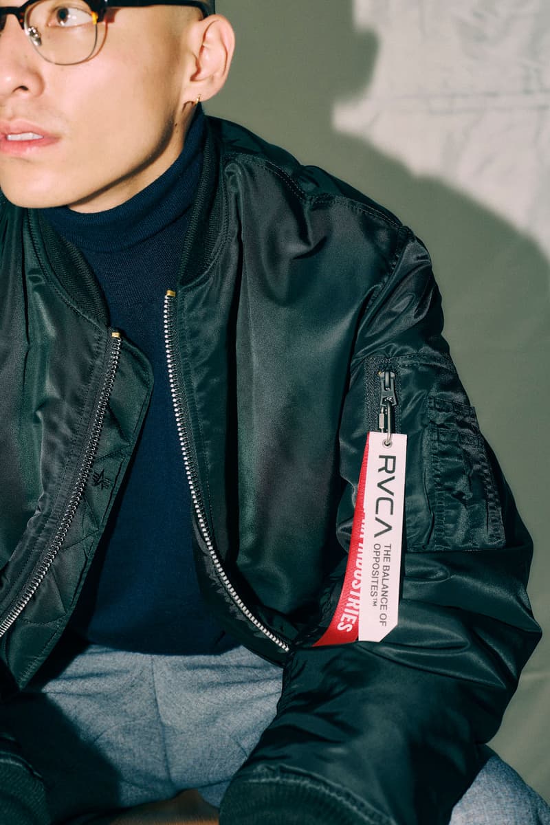 ルーカ x アルファ インダストリーズによるスペシャルなコラボ MA-1 が登場 RVCA x Alpha Industries collab MA-1 Jacket release info