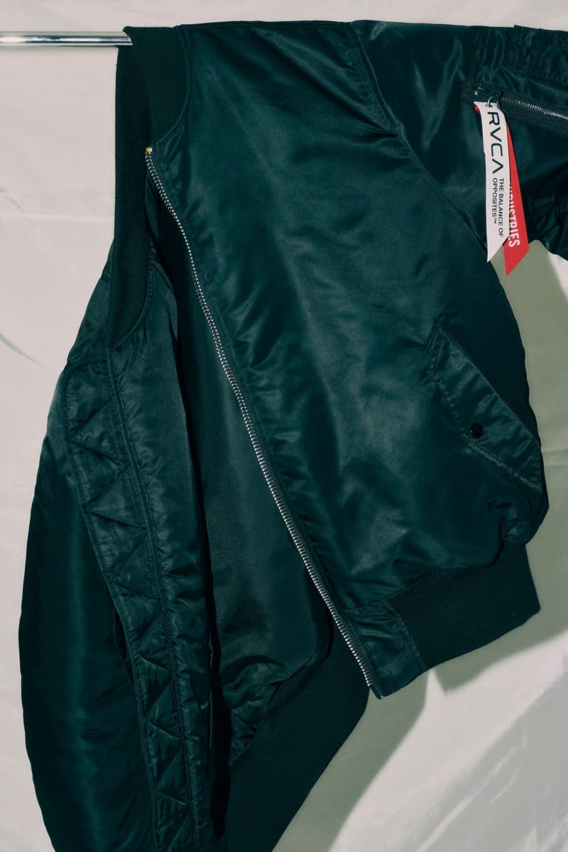 ルーカ x アルファ インダストリーズによるスペシャルなコラボ MA-1 が登場 RVCA x Alpha Industries collab MA-1 Jacket release info