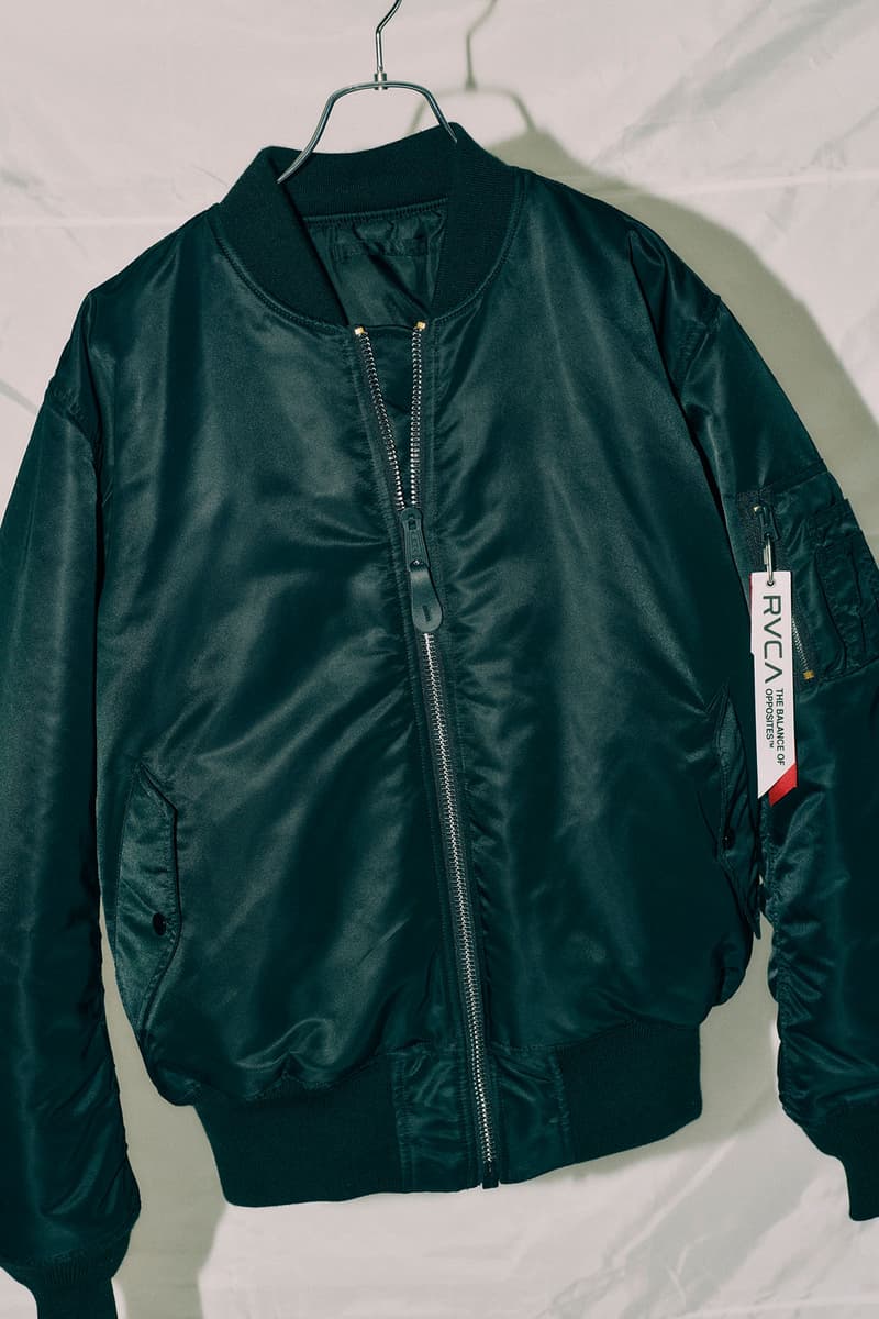 ルーカ x アルファ インダストリーズによるスペシャルなコラボ MA-1 が登場 RVCA x Alpha Industries collab MA-1 Jacket release info