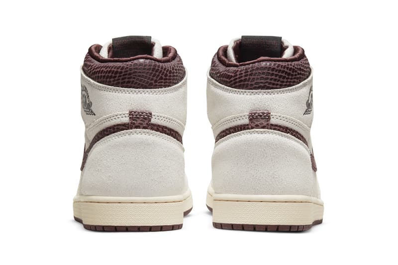 ア マ マニエール x えあジョーダン1の公式ビジュアルが浮上 a ma maniere air jordan 1 retro high og white maroon snakeskin DO7097 100 release date info store list buying guide photos price 