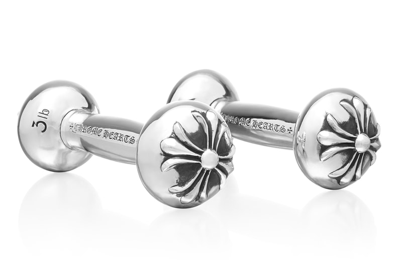 クロムハーツからお値段約60万円のダンベルが登場　Chrome Hearts 3lb Silver Dumbbells Release Buy Price