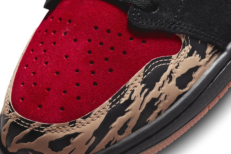 ソールフライxエア ジョーダン 1 ロー“カーニボー”のオフィシャル画像が公開 solefly air jordan 1 low official photos DN3400-001 online release info release date december 17 2021 miami special edition travis scott air carnivore 1992 bison sb dunk low red black suede gum sole