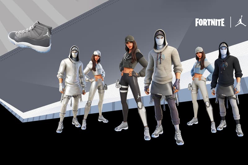 ジョーダン ブランドとフォートナイトのコラボレーションが再び実現 fortnite jordan brand air jordan 11 cool grey 11 xi outfits cosmetics release date info store list buying guide photos price 