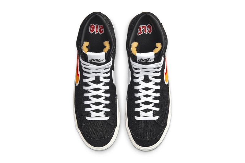 ナイキから“ロックの殿堂”に着想したブレーザー ミッドが誕生 Nike Blazer Mid “Cleveland Rocks” DQ7635-001 Release Date footwear sneakers Swoosh Rock & Roll Hall of Fame canvas exposed foam tongue black white red orange