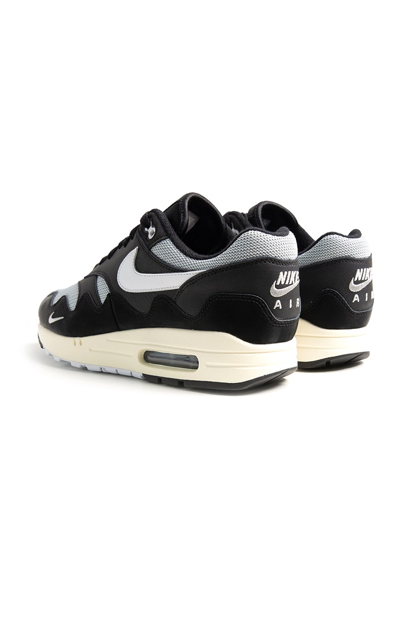 パタ x ナイキ エア マックス 1 “ブラック” のオフィシャルイメージが到着 patta nike air max 1 black metallic silver coconut milk white track suit pants jacket tees release date info store list buying guide photos price 