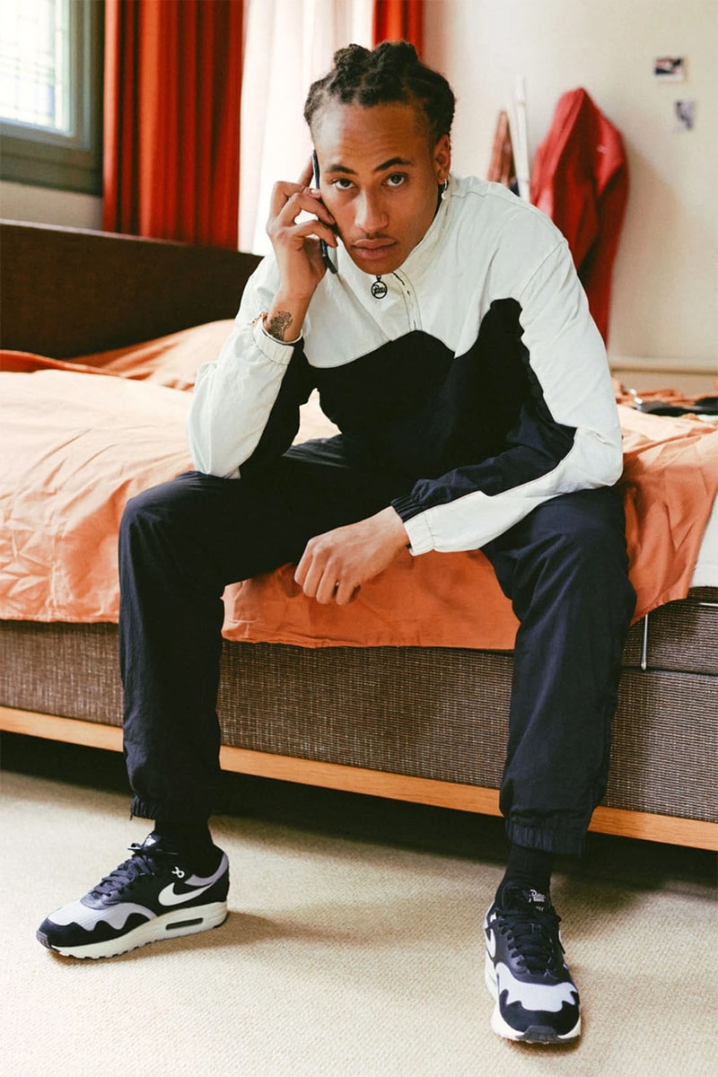 パタ x ナイキ エア マックス 1 “ブラック” のオフィシャルイメージが到着 patta nike air max 1 black metallic silver coconut milk white track suit pants jacket tees release date info store list buying guide photos price 