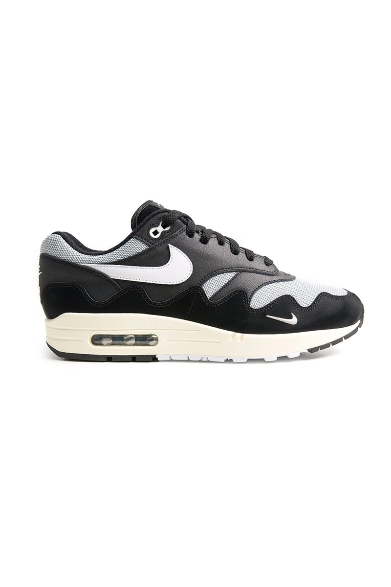 パタ x ナイキ エア マックス 1 “ブラック” のオフィシャルイメージが到着 patta nike air max 1 black metallic silver coconut milk white track suit pants jacket tees release date info store list buying guide photos price 