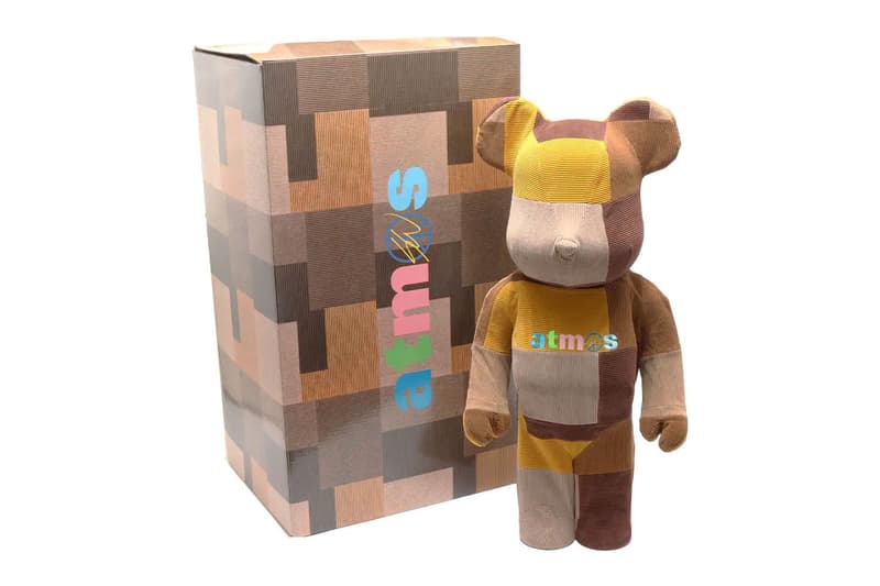 ショーン・ワザーズプーン x アトモス x メディコム・トイによるコラボ ベアブリックが登場 Sean Wotherspoon Medicom Toy Bearbrick atmos collaboration corduroy block patchwork pixels peace sign signature release info