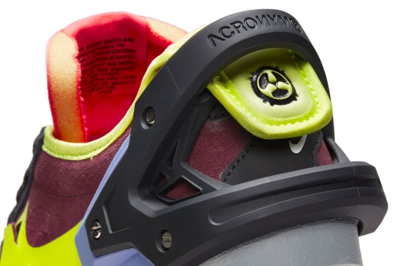 アクロニウム x ナイキによるブレザーの公式ビジュアルが浮上 Official Look at the ACRONYM x Nike Blazer Low night maroon neon yellow lilac black glow in the dark green cutout foam calligraphy shuriken sneaker release date info price