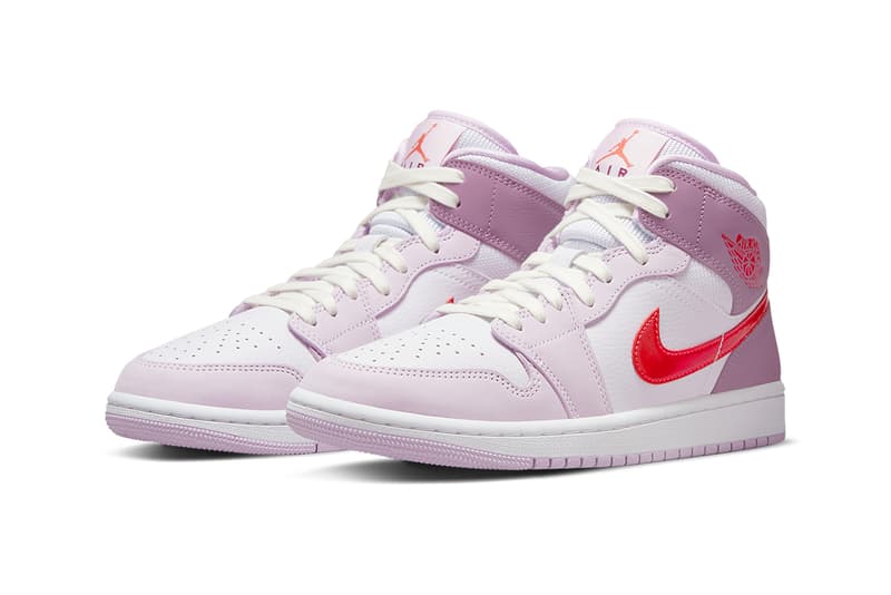 バレンタインデーをピンクで表現した新作エアジョーダン1ミッドが登場 air jordan 1 mid valentine's day DR0174 500 white pink red release date info store list buying guide photos price 