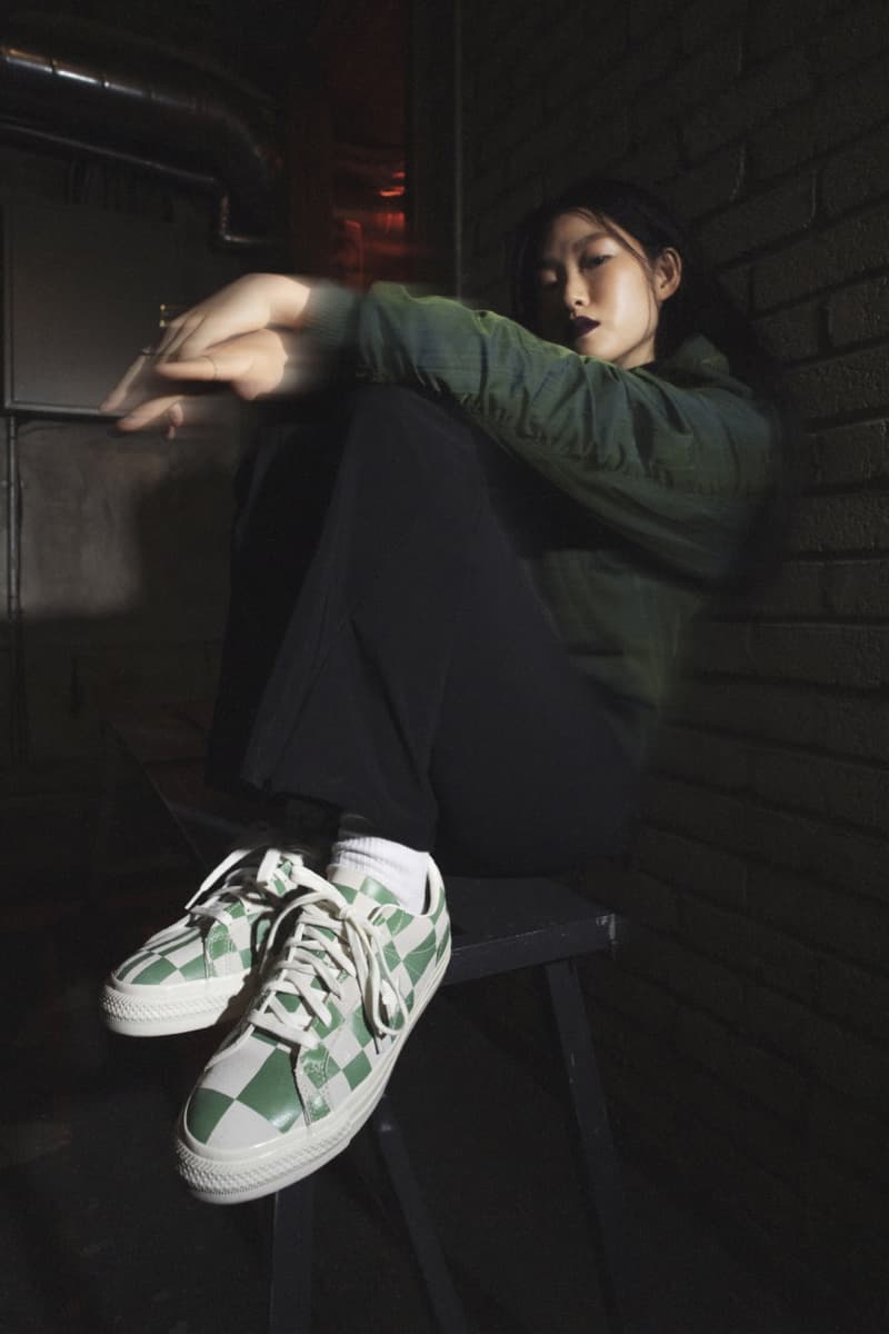 コンバースが歪んだチェッカーボードパターンを配したワンスターを発売 Converse One Star Warped Checkerboard Prints 90s underground club culture green white black egret diamond sole release info date price