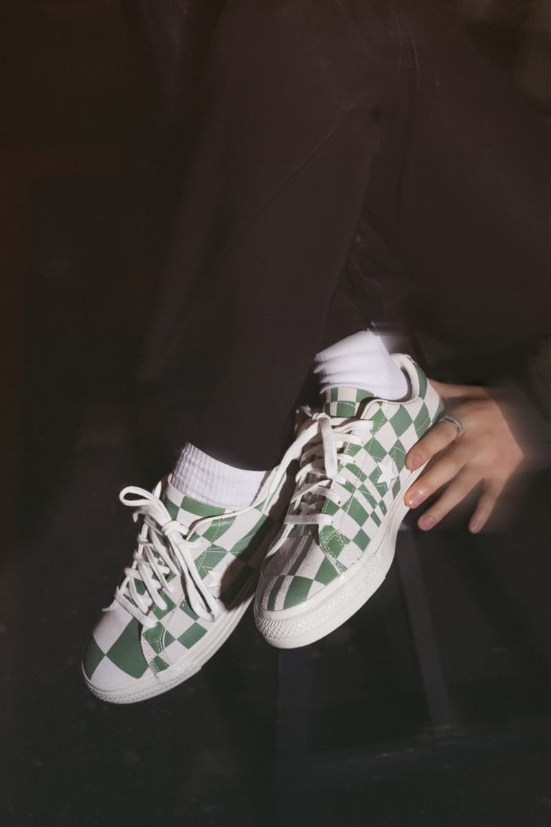 コンバースが歪んだチェッカーボードパターンを配したワンスターを発売 Converse One Star Warped Checkerboard Prints 90s underground club culture green white black egret diamond sole release info date price