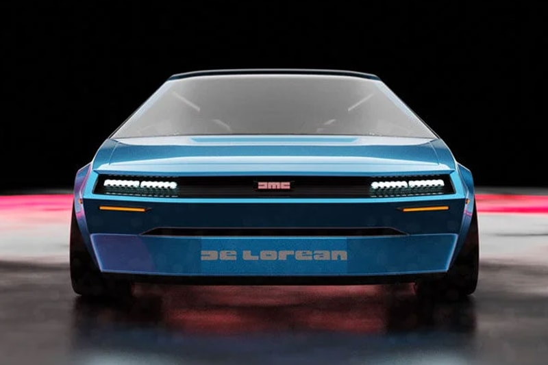 インド拠点のデザイナーがデロリアンのEV化プロジェクトを発表 Designer Reimagines DMC Delorean e Onkar H no door concept car guigiaro all electric back to the future electric blue steel grey modern take two-seater