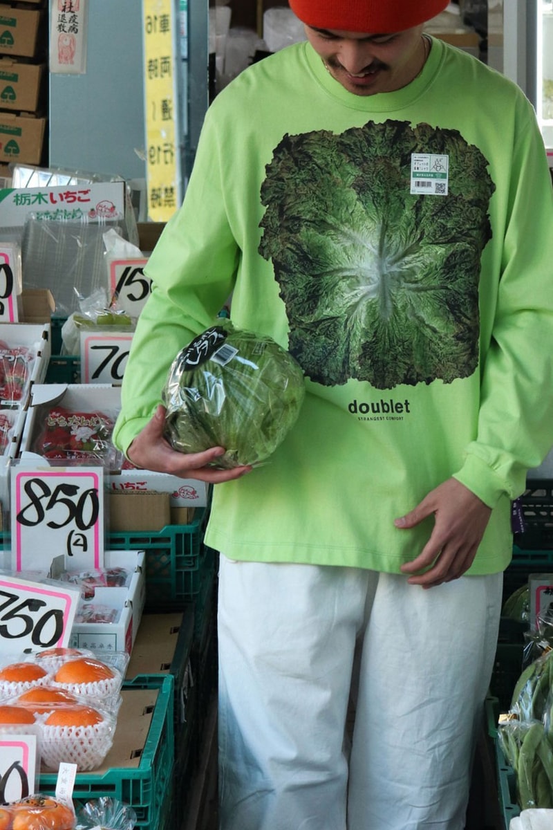 ダブレットが“新鮮野菜”をイメージしたウィズム別注Tシャツを発売 doublet wism collab t shirt release info