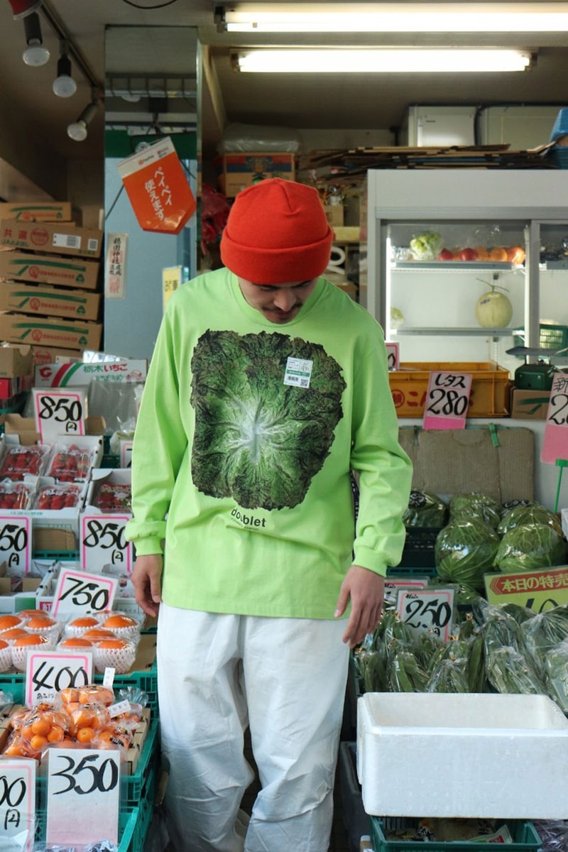 ダブレットが“新鮮野菜”をイメージしたウィズム別注Tシャツを発売 doublet wism collab t shirt release info