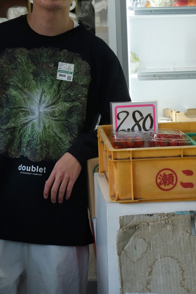 ダブレットが“新鮮野菜”をイメージしたウィズム別注Tシャツを発売 doublet wism collab t shirt release info