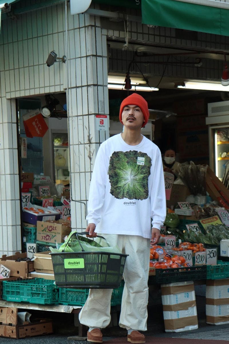ダブレットが“新鮮野菜”をイメージしたウィズム別注Tシャツを発売 doublet wism collab t shirt release info