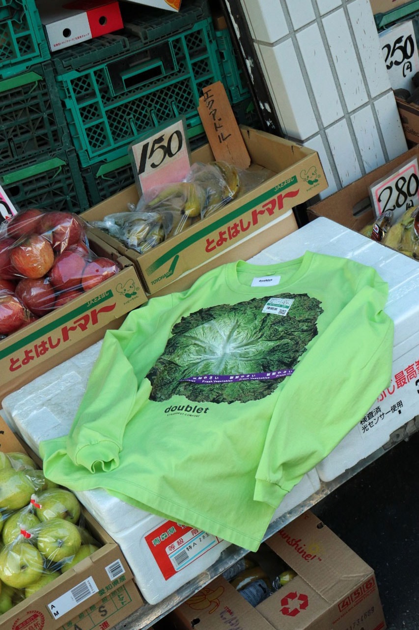 ダブレットが“新鮮野菜”をイメージしたウィズム別注Tシャツを発売 doublet wism collab t shirt release info