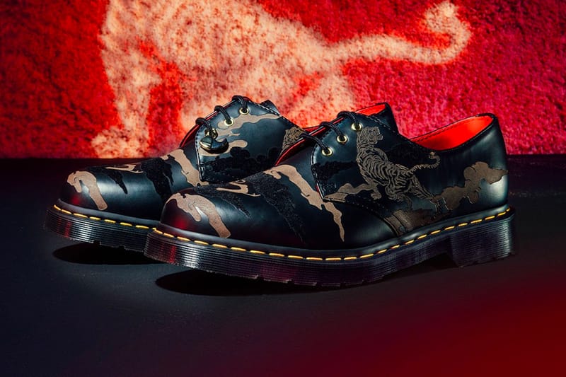 Dr. Martens が虎モチーフとカモ柄を掛け合わせた限定モデル2型を発売
