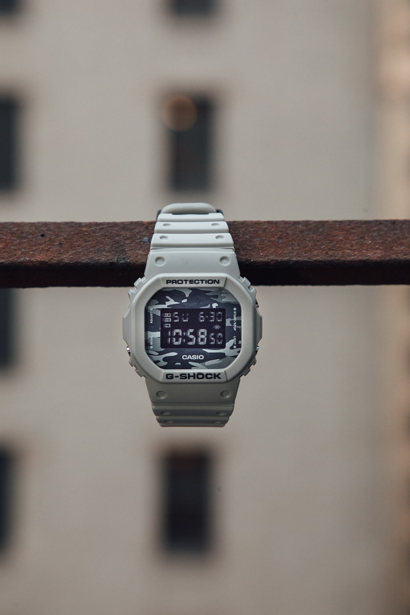 Gショックからブランド哲学を反映させたカモフラ柄の最新モデルが登場 Gray light Gray Blue color models dial electroluminescent japanese quartz movement dial digital analog thin and light Carbon Core Guard model casio produced chronograph, alarm, backlight, perpetual calendar, countdown timer, date, day and month shock-resistant and water-resistant to 200 meters earth tones deep color palettes vibes camo pattern unique design DW-5600CA-2 DW-5600CA-8 GA-2100CA-8A